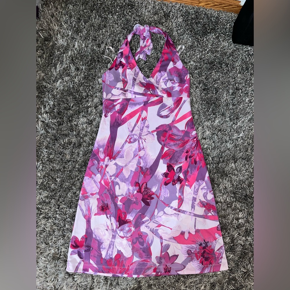express floral halter top dress